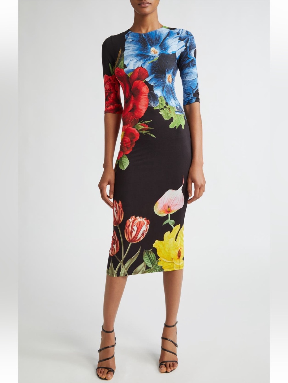 Alice + Olivia Delora Floral Midi Dress NWT Size 8